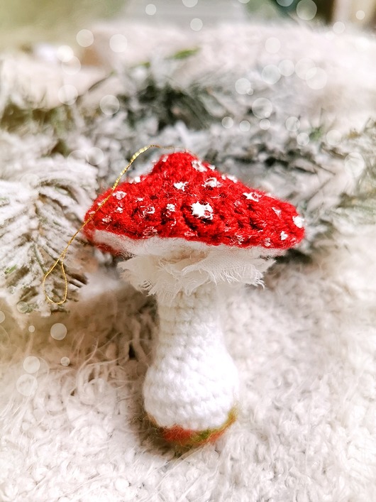 ozdoby choinkowe Bombka  grzybek muchomor, czerwone ozdoby choinkowe handmade