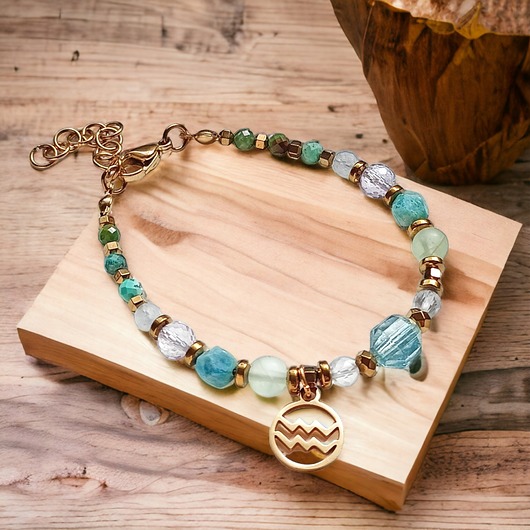 bransoletki z kamieni naturalnych WODNIK - zodiac collection - PREMIUM
