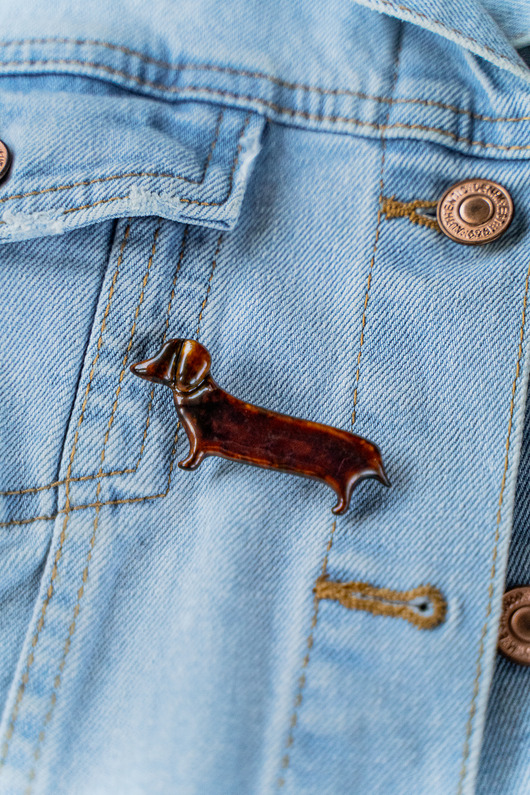 broszki Porcelanowa broszka PIESEK