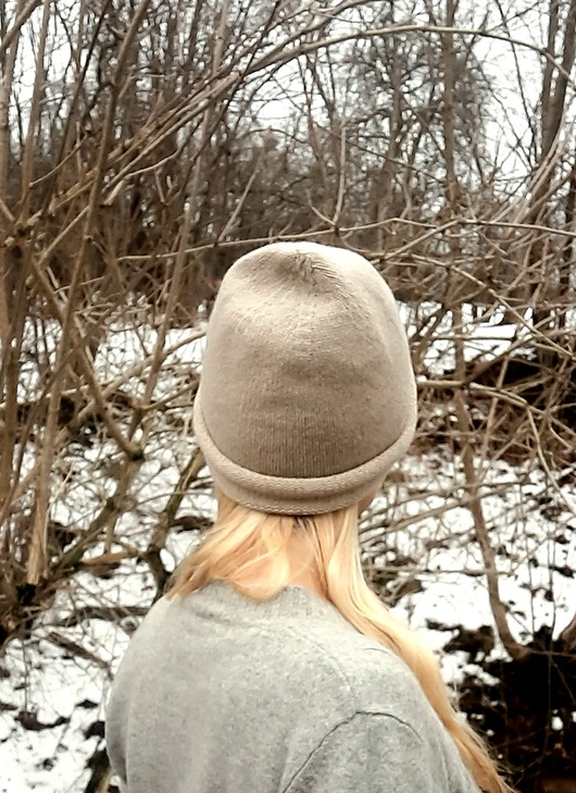 czapki damskie Kaszmirowa czapka- czapka z kaszmiru 100% beżowa gładka