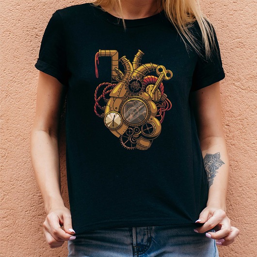 t-shirt damskie Koszulka damska z nadrukiem Mechanic heart