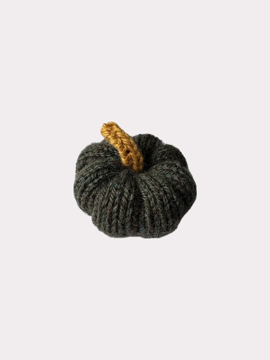 dodatki - różne Dynia ozdobna handmade, rozmiar S, zielona z pomarańczowym ogonkiem- 1 szt.