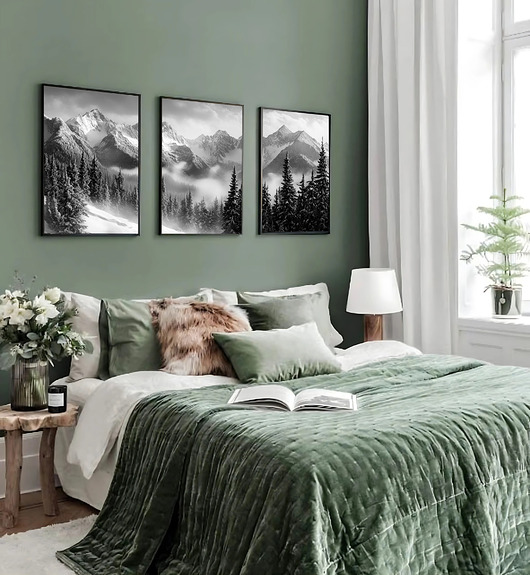 fotografia 3 PLAKATY góry galeria ścienna zdjęcia zimowe