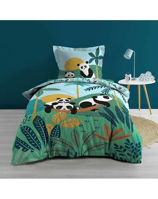 kocyki, kołderki, pościel dla dzieci Pościel Bawełniana Komplet Pościeli Dziecięcej Panda 140x200 cm