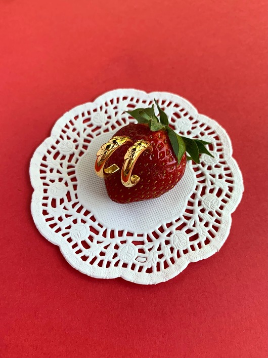 kolczyki pozłacane Wyprzedaż wzoru -25% kolczyki pozłacane Fragole- Strawberries & Cherries