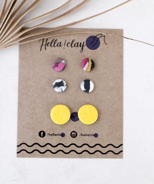 Minikolczyki 3pack Hellaclay