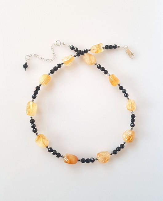 korale Naszyjnik  z Cytrynem i Turmalinem