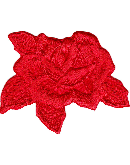 naszywki na ubrania Naszywka naprasowanka RÓŻA CZERWONA termo haft dla dzieci 9,2x7,5cm