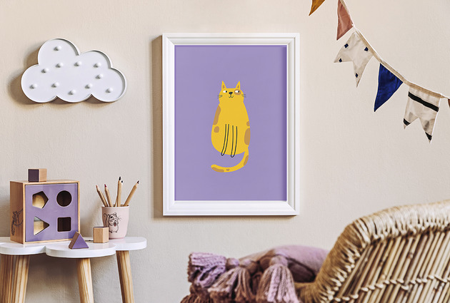 obrazy i plakaty do pokoju dziecięcego Kot - plakat do pokoju dziecka