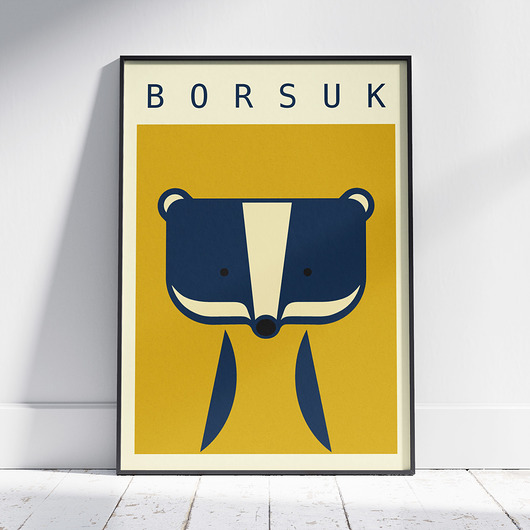 plakaty Borsuk - plakat dla dzieci, zwierzęta, dekoracja do pokoju dziecka