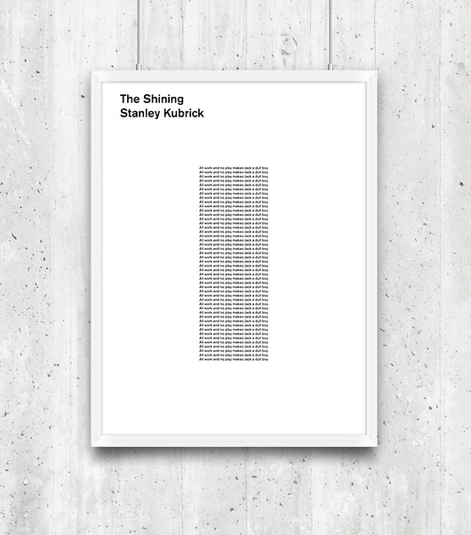 plakaty The Shining - plakat typograficzny