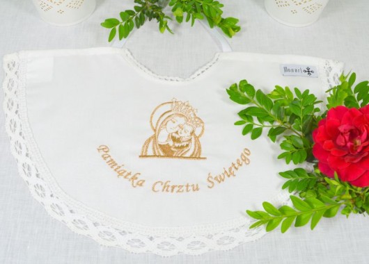 Szatka do chrztu MATKA BOŻA złoty Monart