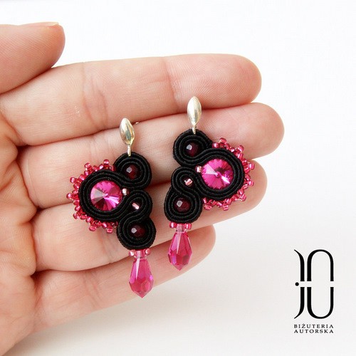 JK 156 - Kolczyki sutasz z kryształami Swarovski Justyna Jurczyk