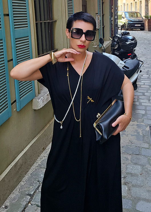 sukienki midi damskie New Tunika V black ważka