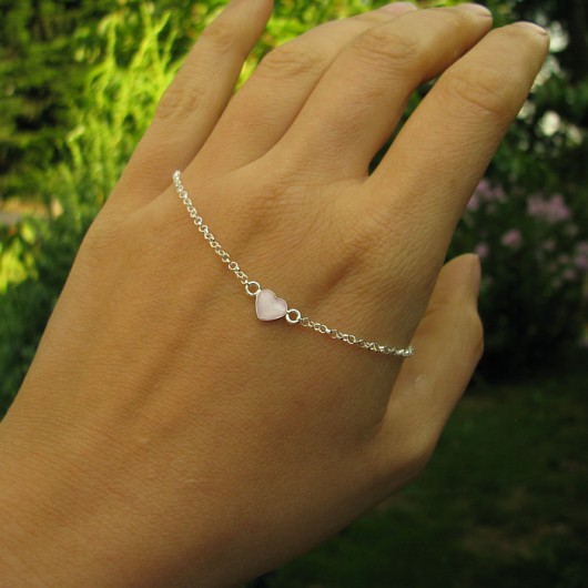 Bransoletka z różanym serduszkiem kryształ Swarovski Marisella