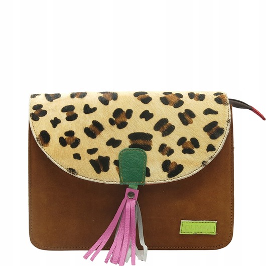 torby na ramię Torebka klasyczna elegancka skórzana zamszowa elegancka klapka wzór OLIVKA