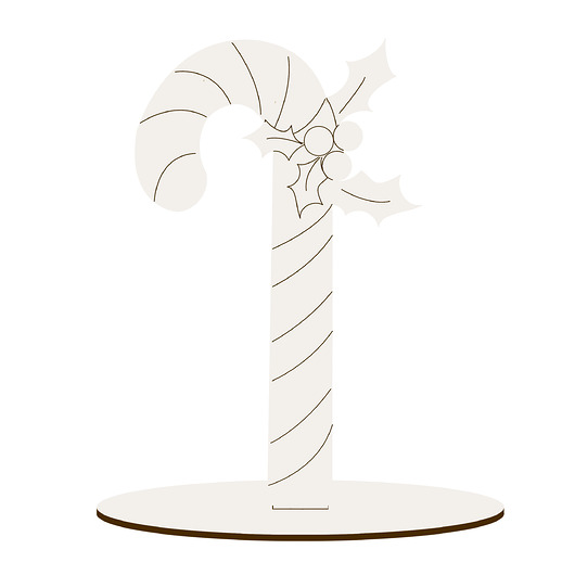 dekoracje świąteczne BIAŁA Figurka Laska Cukrowa na Podstawce Stojąca na Święta do Stroika 10SZT