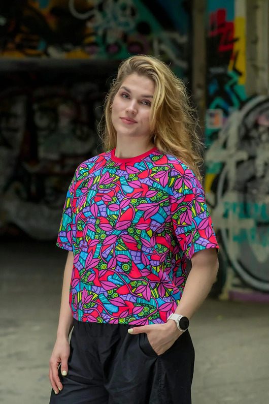 t-shirt damskie Flower power - wygodna i wyrazista koszulka oversize