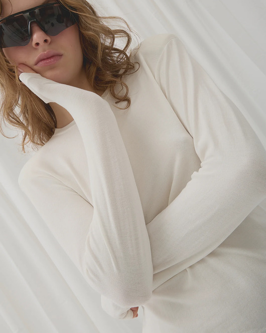 bluzki z długim rękawem damskie Longsleeve sweter Let's talk ecru