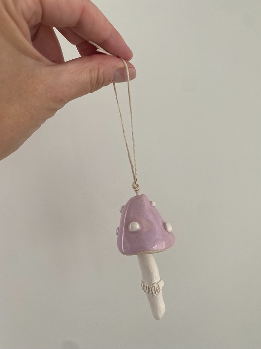 dekoracje świąteczne Grzybek ceramiczny zawieszka