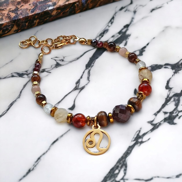 bransoletki z kamieni naturalnych LEW - zodiac collection : PREMIUM.