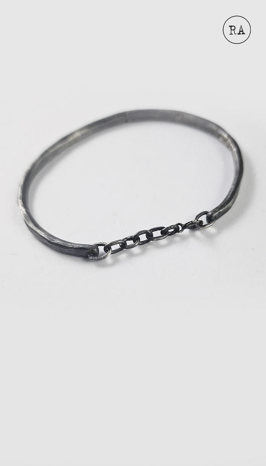 bransoletki srebrne Bransoleta CUFFED oksydowane srebro zapinana