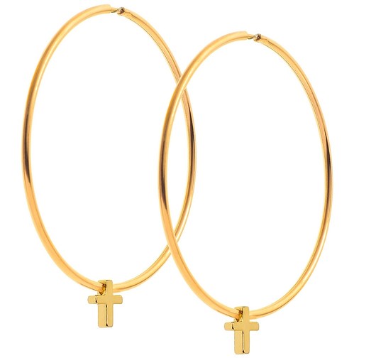 Kolczyki koła z krzyżykami 7cm - srebro 925  Coccola JEWELLERY