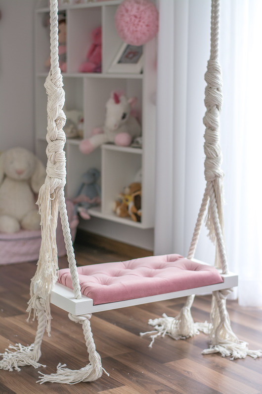 Stylowa huśtawka LARGE 70CM na linach dla dzieci OhSwing