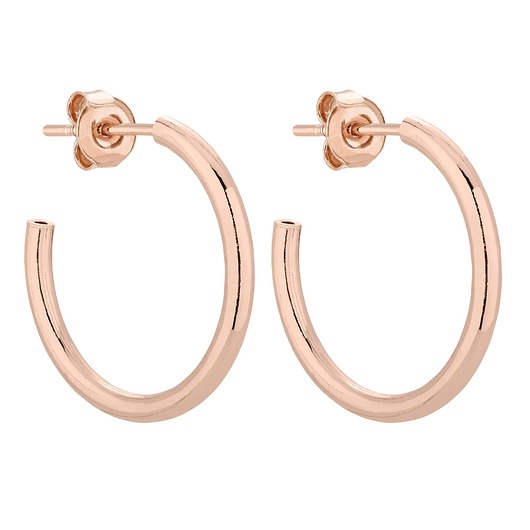 kolczyki pozłacane Półokrągłe kolczyki XL z różowego złota