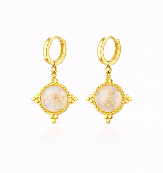 kolczyki pozłacane Kolczyki pozłacane ROYALS z krystałem górskim