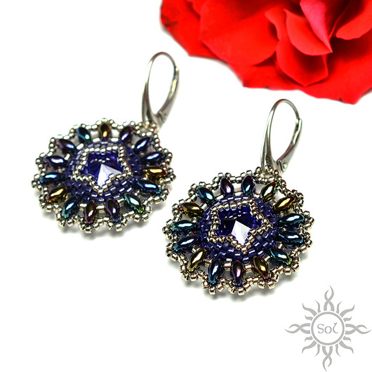kolczyki swarovski Realtach, kolczyki z kryształami Swarovskiego, beading