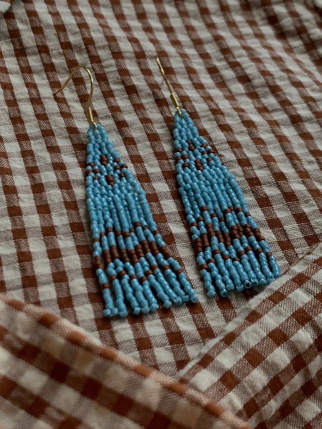 kolczyki szklane Kolczyki boho hippie etno koraliki szklane