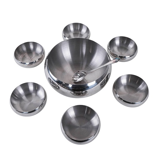 miski i misy Komplet misek stal nierdzewna, włoski design, lata 80, produkcja: Włochy