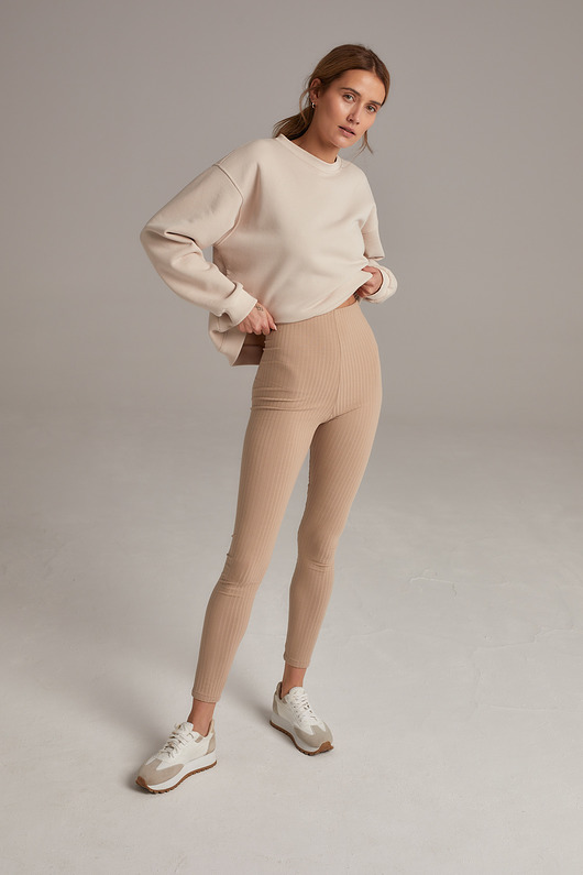 legginsy Legginsy Z DZIANINY PRĄŻKOWANEJ