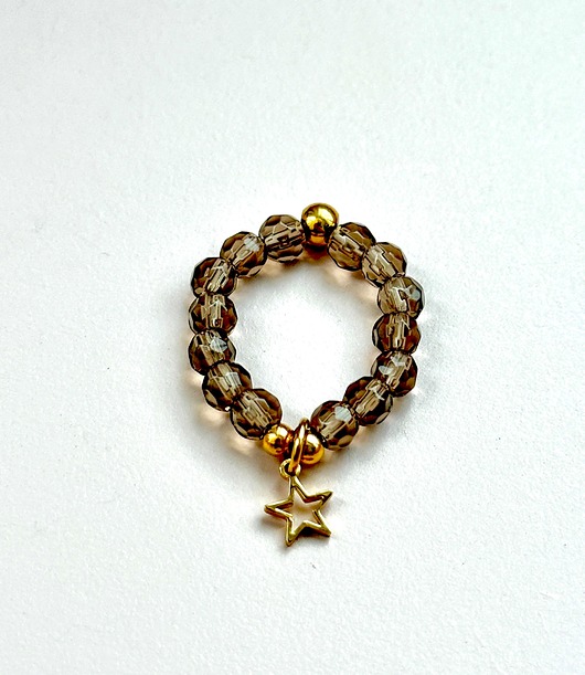 pierścionki elastyczne Pierścionek z zawieszką Kwarc dymny