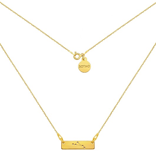 srebrne naszyjniki Złoty matowy naszyjnik z konstelacją Barana