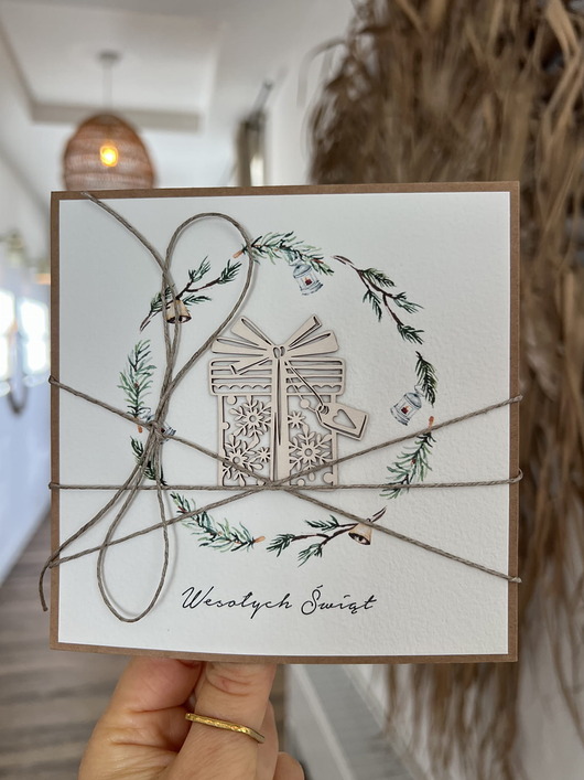 kartki świąteczne Wyjątkowa ręcznie robiona kartka świąteczna na Boże Narodzenie