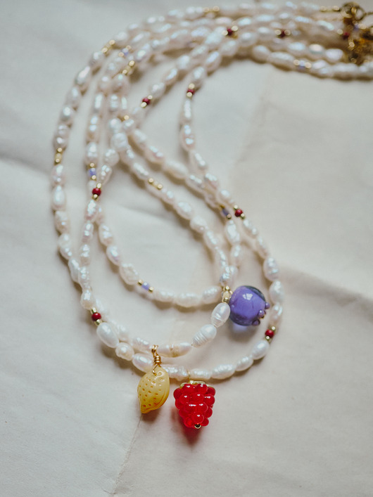 złote naszyjniki Malinka, naszyjnik z pereł