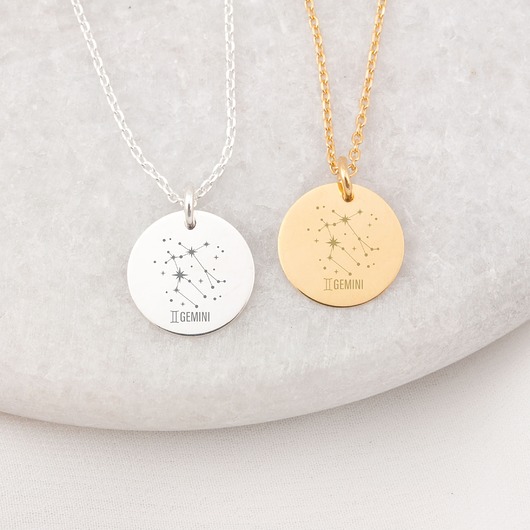 złote naszyjniki Naszyjnik Znak zodiaku dla Bliźniąt konstelacja bliźnięta