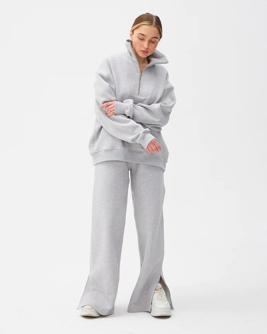 bluza bez kaptura damska SZARA BLUZA relaxing