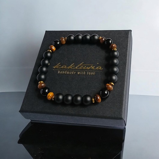 biżuteria męska ODWAGA, SIŁA, ENERGIA :: onyks, tygrysie oko, hematyt