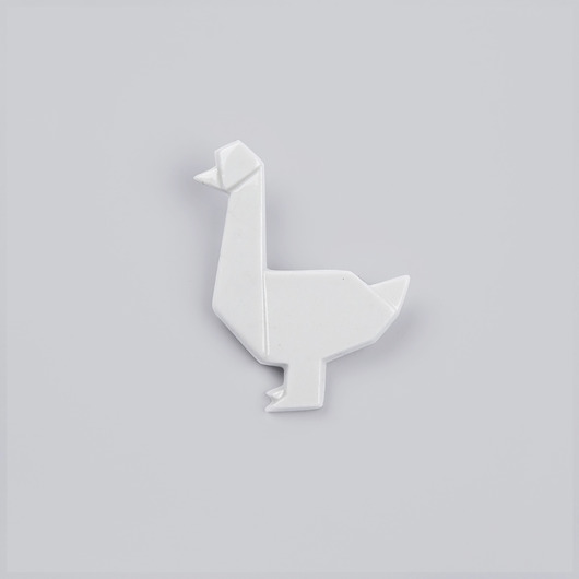 Broszka Porcelanowa Origami Kaczka Biała StehlikDesign