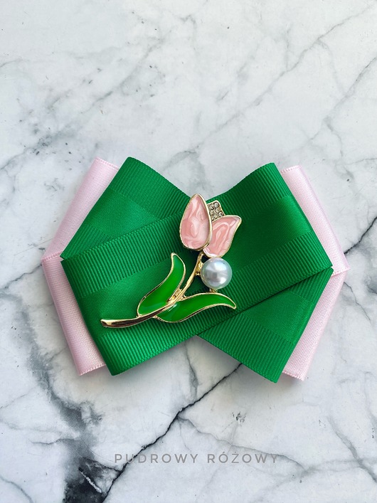 broszki Kolekcja Kwiatowa z Tulipanem i perłą