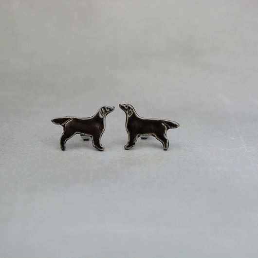 Flat coated retriever - ceramiczne kolczyki Dorca