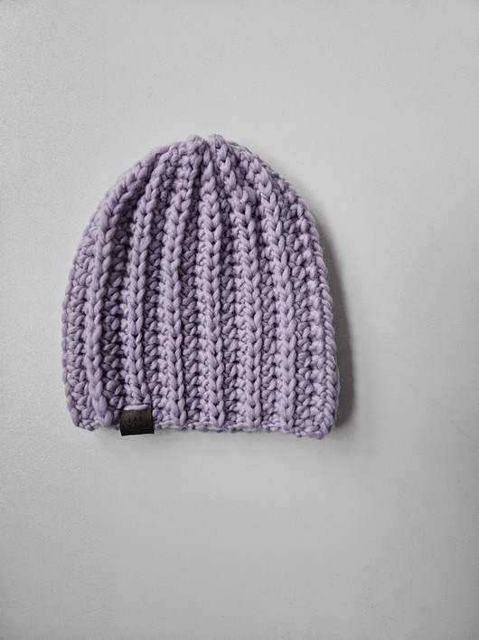 czapki damskie Czapka wełniana lawendowy szron