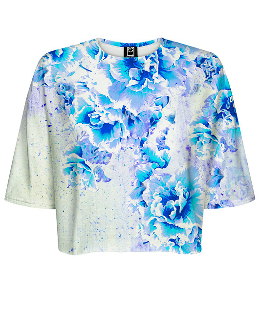 t-shirt damskie DR.CROW T-shirt Krótki CROP Beautiful Flowers