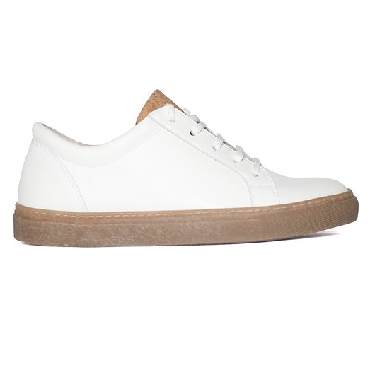 sneakersy damskie Fairma Wegańskie Sneakersy OOPI CORK BIOECO białe