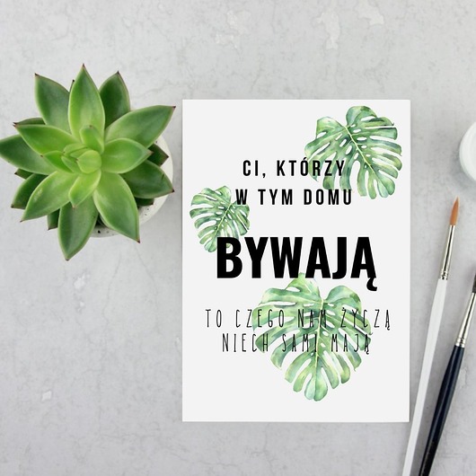grafiki i ilustracje plakat z napisami CI KTÓRZY W TYM DOMU BYWAJĄ