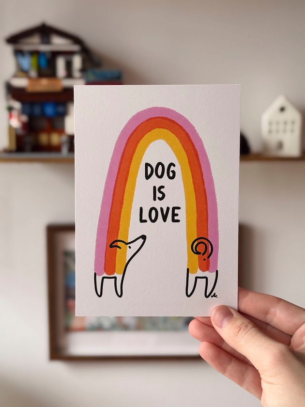 grafiki i ilustracje Dog is love