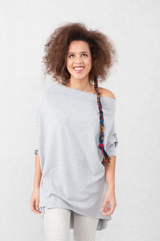 Bluzka oversize szara kokowor